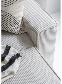 Fehér kordbársony kinyitható sarokkanapé (bal oldali-U alakú) Brave Dave – Miuform