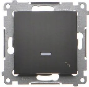 Lépcsőkapcsoló kapcsoló háttérvilágítással fekete matt Kontakt Simon 54