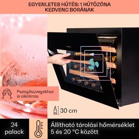 Klarstein Vinsider 24 Built-In Uno, borhűtő, 24 palack, G energiahatékonysági osztály, 1 zóna