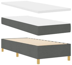 Boxspring Ágy Matracokkal Sötét Szürke 80x200 cm Szövet