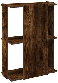 3 szintes füstös tölgy színű szerelt fa könyvespolc 60x30x80 cm