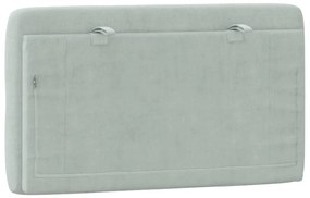 világosszürke bársony fejtámla párna 90 cm