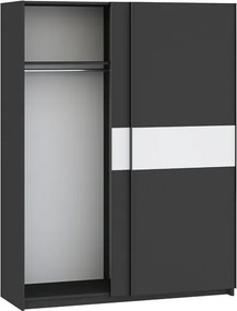 BERNO ruhásszekrény, 150 cm | Antracit + Fehér