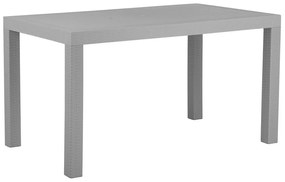 Világosszürke Rattan Kerti Asztal 140 x 80 cm FOSSANO Beliani