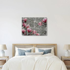 Kép virággal (üvegen) (70x50 cm)