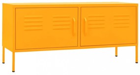 mustársárga acél TV-szekrény 105 x 35 x 50 cm