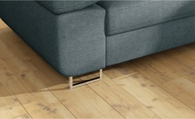 Kék kinyitható-tárolóhelyes sarokkanapé (jobb oldali-L alakú) Anton – ELTAP