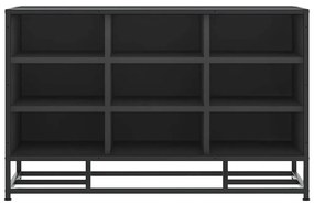 Cipőpad Fekete 84x40x53,5 cm Fából és fémből készült pad