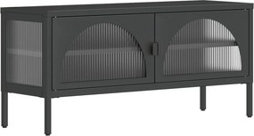 vidaXL fekete üveg és acél TV-szekrény 105 x 35 x 50 cm