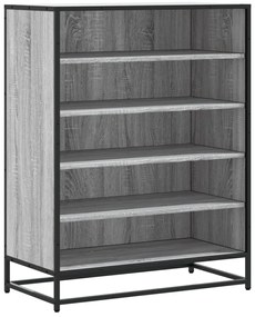 szürke sonoma szerelt fa és fém cipőszekrény 75 x 38 x 97,5 cm