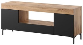 Tv szekrény/asztal Giuseppo (világítással) (lancester tölgy + fekete). Akció -15%. 1098646