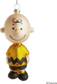 PEANUTS üveg karácsonyfadísz, Charlie Brown, 12 cm