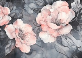 Üveg kép - Virágok vázlata (70x50 cm)