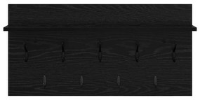 Fali Kabáthorog polcokkal Musta tammi 80 x 40 x 12 cm Faanyag