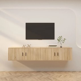 2 db sonoma tölgy színű fali TV-szekrény 100 x 34,5 x 40 cm