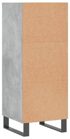 betonszürke szerelt fa tálalószekrény 34,5 x 32,5 x 90 cm