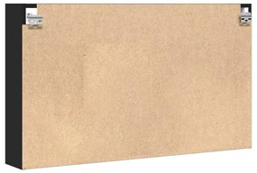 fekete szerelt fa vitrinszekrény 100 x 15 x 58 cm