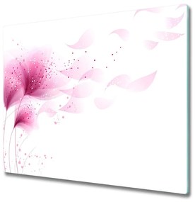 Üveg vágódeszka rózsaszín virág 60x52 cm
