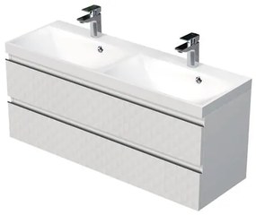 Fürdőszobaszekrény mosdóval SAT Cube Way 120x47,5x40 cm fehér matt CUBE3D1202ZB