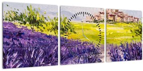Kép - Provence, franciaország, olajfestmény (órával) (90x30 cm)