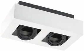 Lámpa Mennyezeti lámpatest ASTER, AC220-240V, 50/60 Hz, GU10, max.50W, IP20, alumínium, dupla, fehér