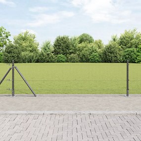 Hegesztett Drótháló Kerítés 7 Peremezett Oszloppal Szürke 0.6x10 m Acél