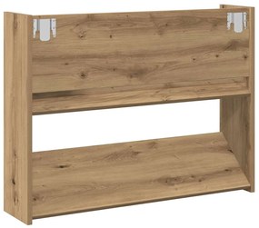 kézműves tölgy színű szerelt fa fali cipőszekrény 80x18x60 cm