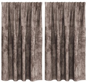 Velúr Függöny 2 db Zsinórral Kávé 140x140 cm