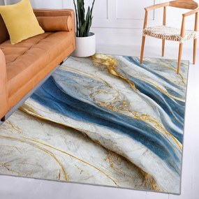 Kék mosható szőnyeg 80x150 cm Golden Spill – Mila Home