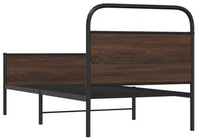 ágykeret matrac nélkül 107x203 cm barna tölgyfa műfa