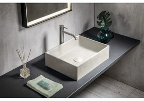 Sapho - FORMIGO ráültethető mosdó, 47,5 x 36,5 cm, beton/matt homokszín