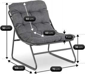 Kerti bútor szett szürke színben – MEGARA