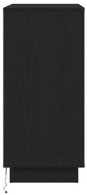 Éjjeli szekrény LED fénnyel Fekete tölgy 71x34,5x75 cm Feltárt fa