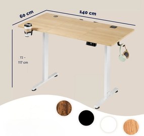 Deuba Magasságban állítható asztal 140x60x117 cm - bézs