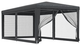 antracitszürke HDPE rendezvénysátor 6 hálós oldalfallal 3x6 m