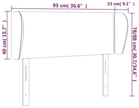 sötétkék szövet fejtámla szárnyakkal 93x23x78/88 cm