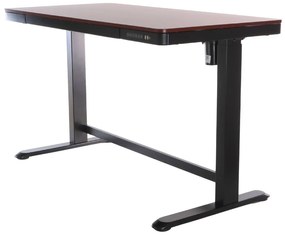 OfficeTech 2 állítható magasságú asztal, 120 x 60 cm, fekete / mahagóni