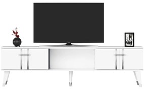 TV asztal/szekrény Pebine 2 (fehér + ezüst) . 1095308