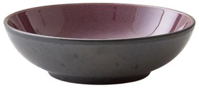 Premium lila-fekete agyagkerámia szervírozó tányér, ø 20 cm - Bitz