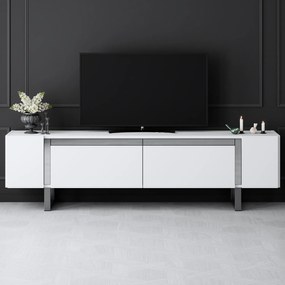 TV szekrény Yildiz - White, Silver