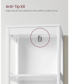 Fürdőszobai magas szekrény, fehér 30x30x141cm