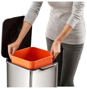 Ezüstszínű acél szelektív szemetes 40 l Totem Compact – Joseph Joseph