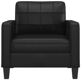 fekete műbőr kanapéfotel 60 cm