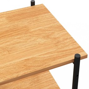 5 szintes polcrendszer fekete és tölgy 80x40x163 cm