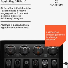 Klarstein ChronoVault óratekercselő, 4+6 óra, vegán, magas fényű, 4 üzemmód, Mabuchi motor, LED, aljzat