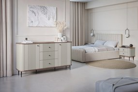 Vesper éjjeliszekrény készlet 56 cm - kasmír / diófa / fekete lábak