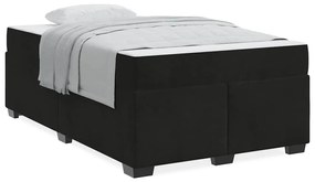 Ágykeret matraccal matracmal Fekete 120 x 200 cm Bársony