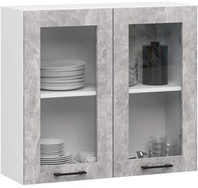 Felső konyhai vitrin Organo 720 (fehér + beton). 1117506