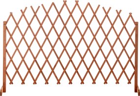Rácsos térelválasztó panel, barna/fa, 250 cm, KEJLY