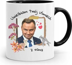 Andrzej Duda Elnök Fekete Bögre Ajándék fényképes nyomtatással